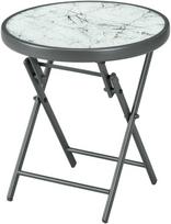 Outsunny Sulankstomas staliukas, apvalus, 45 x 45 x 50 cm, baltas (White)