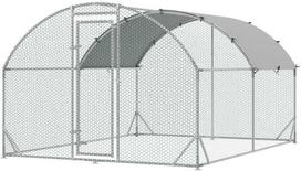 voljeras - PawHut lauko voljeras 280 x 380 x 197 cm, sidabrinis (Silver) - 1 nuotrauka