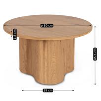apvalus stalas 80 - Arion Max ARION MAX kavos staliukas, 80 cm, apvalus, ąžuolo spalvos, su grioveliais, modernus loftas - 2 nuotrauka