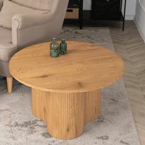 apvalus stalas 80 - Arion Max ARION MAX kavos staliukas, 80 cm, apvalus, ąžuolo spalvos, su grioveliais, modernus loftas - 7 nuotrauka