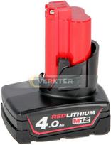 12 v li akumuliatorius - Akumuliatorius Milwaukee M12 B4, 12 V, 4 Ah - 1 nuotrauka