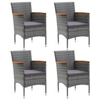 Suoliukas VLX Garden Dining Chairs, pilkas, 58.5 cm x 53 cm x 83 cm
