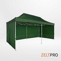 Prekybinės palapinės stogas ir sienos (4 vnt.) komplektas 3x6, Žalia (Green), Zeltpro PROFRAME