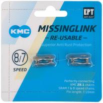 grandines sujungimai - KMC Missing Link 7/8R EPT Silver 2pcs - 2 nuotrauka