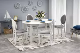 Halmar Išskleidžiamas valgomojo stalas RINGO, baltas (White), 102-142 cm x 102 cm x 76 cm