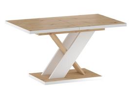 Valgomojo stalas BRW Eryk, balta (White)/wotan ąžuolo (Wotan Oak), 138-178 cm x 85 cm x 76 cm