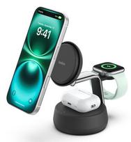 Belkin UltraCharge Pro 25W Qi2 3-in-1 magnetinis įkroviklis Anglies (Charcoal)