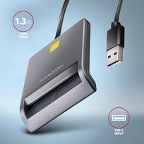 smart card skaitytuvas - Axagon CRE-SM3T USB išmanusis kortelių skaitytuvas Juodas (Black) - 5 nuotrauka