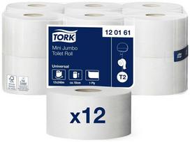 Tualetinis popierius Tork Universal Jumbo Mini T2 (120161), Pilkas (Grey), 1 sluoksnis, 240 m, 1200 lapelių