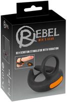 Penio ir sėklidžių žiedas Rebel RC Scrotum, juodas (Black)