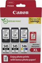 canon 50 - Canon PG-545XL x2 / CL-546XL Rašalo kasetė (Juoda, Žydra, Rausvai raudona, Geltona) - 1 nuotrauka