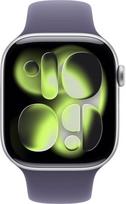 apple watch 11 46mm - Apple Watch Series 11 46mm Sidabrinis (Silver) su Violetine Rūko (Purple Fog) Sportine Apyranke - 4 nuotrauka