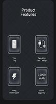 magsafe 2 - Awei MagSafe P33K Wireless 10000mAh Black - 5 nuotrauka