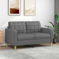 vidaXL Dvivietė sofa, tamsiai pilka (Dark Gray)