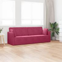 vidaXL Sofa-lova ant grindų 2-in-1, vyno raudona (Wine), 213 x 144 x 60 cm, aksomas