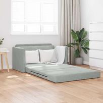 vidaXL Sofa-lova 2-in-1, šviesiai pilka (Light Gray), 124 x 204 x 61 cm, aksomas