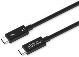 16k - MicroConnect MC-TB5CC15 Thunderbolt 5 Kabelis 1.5m 80 Gbps 240W 16K60Hz Juodas (Black) - 1 nuotrauka
