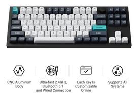 m4 max - Keychron Q3 Max Wireless (Q3M-M4) 80% TKL Banana Switch Juodas (Black) Mechaninė Belaidė Klaviatūra - 6 nuotrauka
