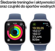 apple series 10 - Apple Watch Series 10 GPS + Cellular 42mm Silver Aluminium Case with Denim Sport Band S/M - 2 nuotrauka