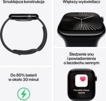 apple series 10 - Apple Watch Series 10 GPS + Cellular 42mm Silver Aluminium Case with Denim Sport Band S/M - 3 nuotrauka