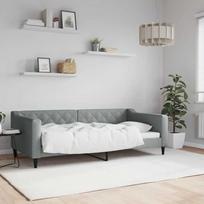 vidaXL Sofa, šviesiai pilkos spalvos, 90x190cm, audinys