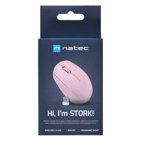 pink mouse - NATEC STORK Belaidė Pelė 1600 DPI Balta (White) - 2 nuotrauka