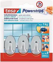 tesa powerstrips - Kabliukai Tesa Powerstrips, ovalūs, 3 vnt., chromo (Chrome) - 1 nuotrauka