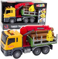 LEAN Toys geltonas (Yellow) miškovežis su kranu 1:14