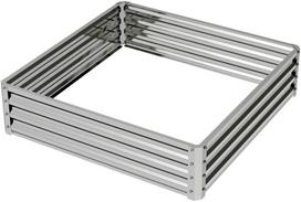Outsunny kvadratinė lysvė, 120 x 120 x 30 cm, sidabrinė (Silver)