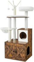 spintos - Feandrea Kačių draskyklė su tualeto spintele, 87,6 x 61,2 x 151 cm, balta (White) - 1 nuotrauka