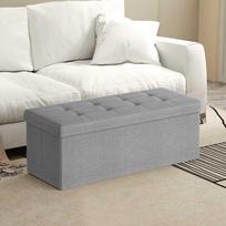 pufas daiktadeze - Songmics Pufas su daiktadėže, šviesiai pilkas (Light Gray) - 1 nuotrauka