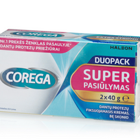 Corega Extra Strong Flavourless fiksuojamasis kremas be skonio 2x40 g