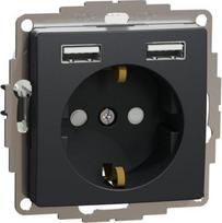 Kištukinis lizdas Schneider Sedna Design SDD114052, su įžeminimu, antracitas (Anthracite)