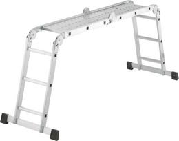 kopecios hailo - Universalios kopėčios Hailo M60, 4 x 3 pakopos, aliuminės, pilkos (Gray) - 1 nuotrauka