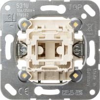 JUNG 531U, viengubas impulsinis mygtukas, baltas (White)