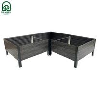 Pakeliama sodo lysvė KLASIKA Wood Look L – forma, pilka: 150x150x75x75x75x75 cm, aukštis-30 cm; 76763 KLASIKA