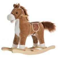 supamas arkliukas - Homcom pliušinis supamasis arkliukas su garsais Rudas/Baltas (Brown/White) - 1 nuotrauka