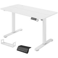 Vinsetto Reguliuojamo aukščio elektrinis rašomasis stalas 140x70 Baltas (White)