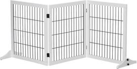 voljeras - Pawhut Medinė barjerinė tvorelė augintiniams - Balta (White) 185 x 36 x 71 cm - 1 nuotrauka