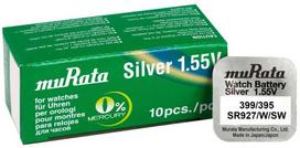 laikrodziu baterijos - Murata 395/399 SR927SW Sidabro Oksido Baterijos 10 vnt. - 1 nuotrauka