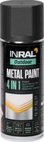 Aerozoliniai dažai INRAL Metal Paint 4in1, pilkas antracitas (Gray Anthracite), 400 ml