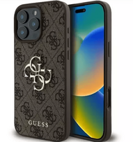 iphone 9 - Guess 4G Big Logo Dėklas Apple iPhone 16 Pro Max - Rudas (Brown) - 1 nuotrauka