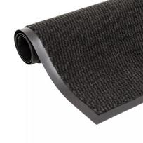 vidaXL Durų kilimėlis, kvadratinis, dygsniuotas, 90x150 cm, Juodas (Black)