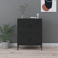 Komoda VLX Steel, juoda, 80 x 35 x 101.5 cm