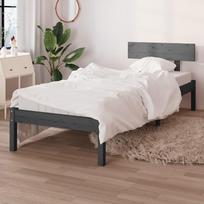 Lova VLX Solid Pinewood 322125, pilka, 206x106 cm, su grotelėmis