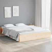 vidaXL Lovos rėmas, 120x190 cm, medienos masyvas, natūralus (Natural)