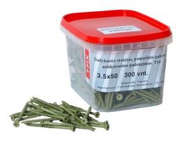 Medsraigčiai lauko darbams TORX, RUSPERT padengimas, 3,5 x 50 mm, 300 vnt.