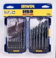 Metalo grąžtų rinkinys IRWIN HSS Pro, 15 dalių