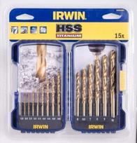 Metalo grąžtų rinkinys IRWIN HSS Titanium, 15 dalių