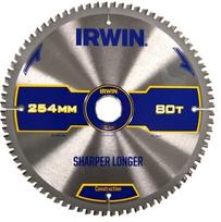 Medžio pjovimo diskas IRWIN, 250 x 2,8 x 30 mm, 80 dantų, statybinis